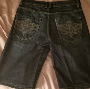 Avirex Mens Jean Shorts Dark Blue 32